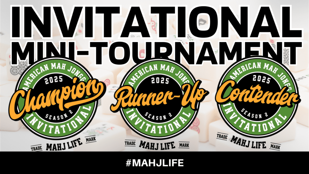 Invitational mini-tournament badges for mahjong winners.
