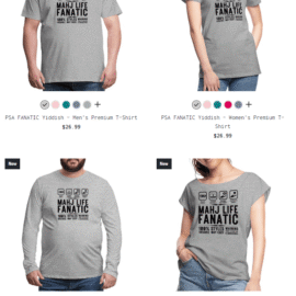 T-shirts with "Mahj Life Fanatic" design.