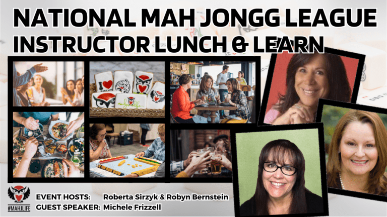 Mah Jongg League instructor lunch event collage.