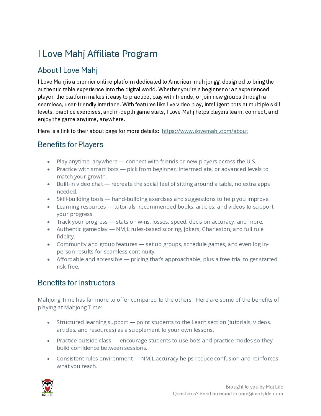 I Love Mahj – Affiliate Partner Program